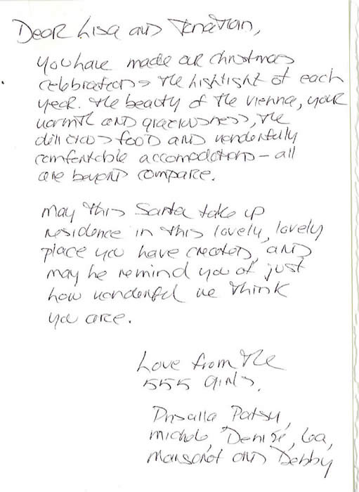 Thank you letter from Dr. Hazen's Staff - 555 girls, Shrewsbury, MA