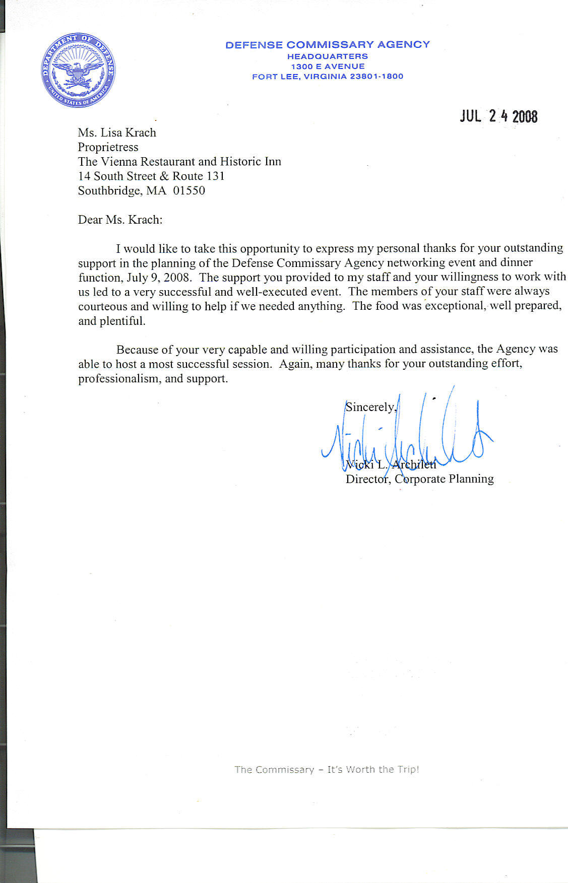 Letter of appreciation for financial support image