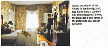 Lisa Krach with finishing touches Konigzimmer suite at Vienna Restaurant & Historic Inn