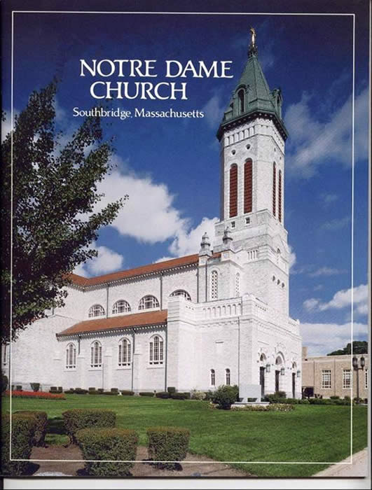 Notre Dame Church Southbridge Massachusetts front of church  steeple