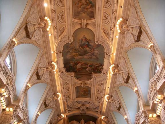 Ceiling of the Notre Dame CHurch in Southbridge MA