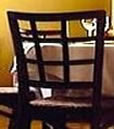 the lattice back of the dining room chairs at the vienna restaurant and inn southbridge ma
