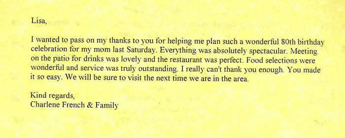 French family Thank you email  letter