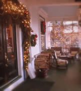 Our inviting front porch all decked out for the holiday season
