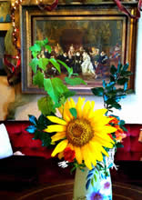 Sunflowers from our garden in the parlor room